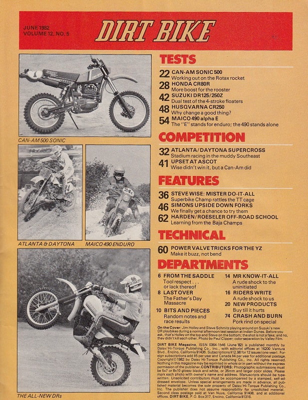 DIRT BIKE Magazine June 1982 – Time Capsule Magazines